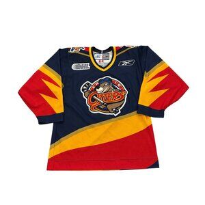 Reebok Erie Otters OHL CHL Stitched Hockey Jersey Blue Men's Small